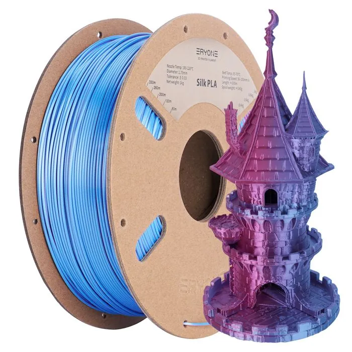 ERYONE Filament PLA pour imprimante 3D FDM Soie Bleu Ciel 1.75mm ±