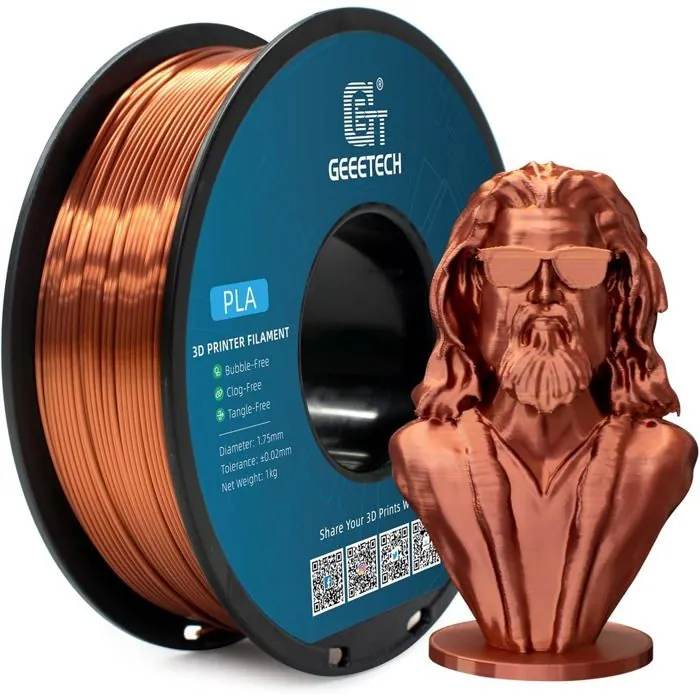 GEEETECH Filament PLA Silk 1.75mm PLA Soie pour Imprimante 3D Précision