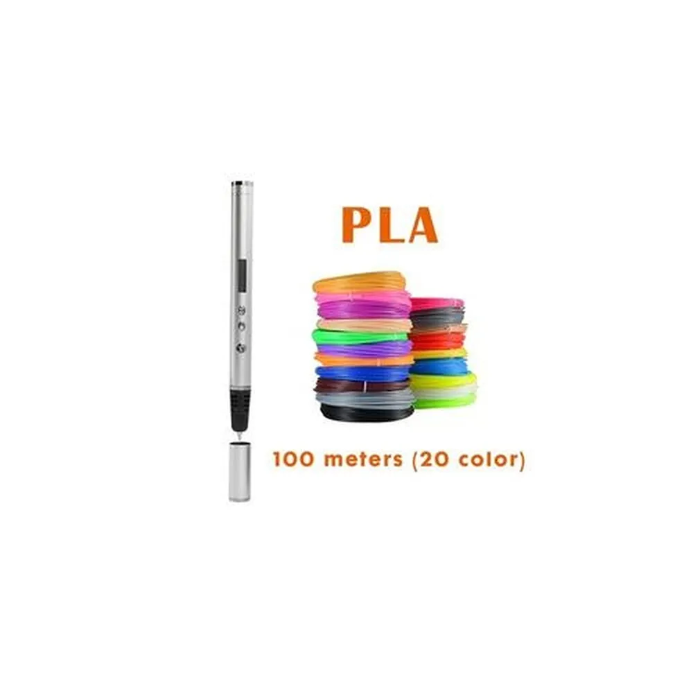 GENERIQUE Stylo de gribouillage 3d argent oled 20 couleur filament pla