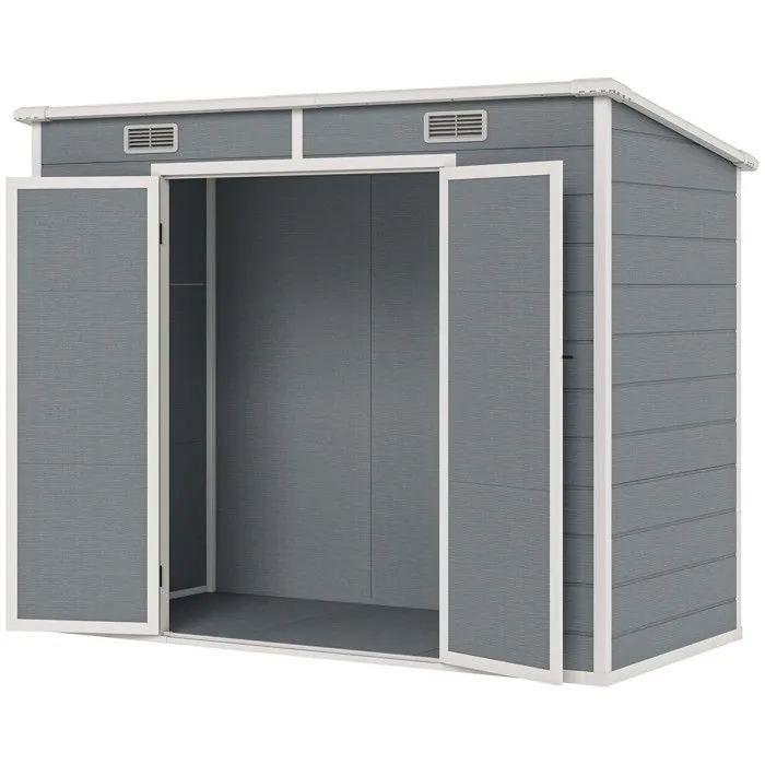 MH Abri de Jardin Ulfhard Résine Gris Étanche Anti-UV Rangement