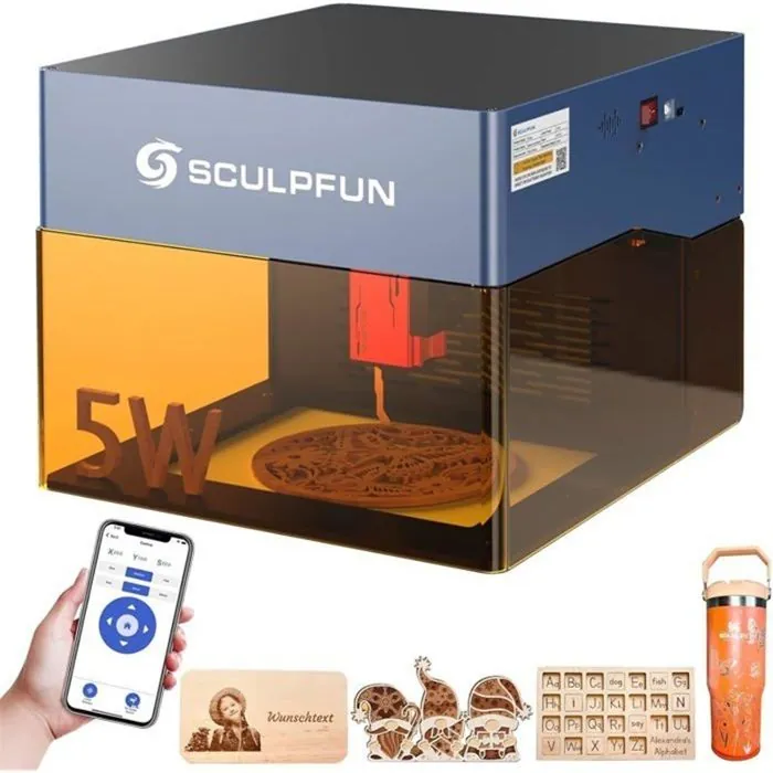 SCULPFUN iCube pro Graveur laser portable 5W filtre fumée alarme