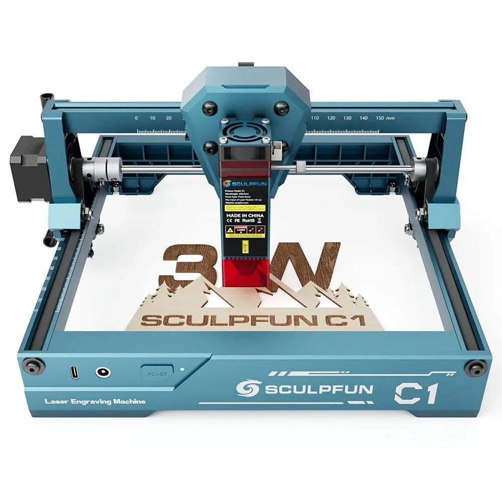 Sculpfun Mini graveur laser C1 3W 10 000 mm/min zone de gravure 150 × 130 mm