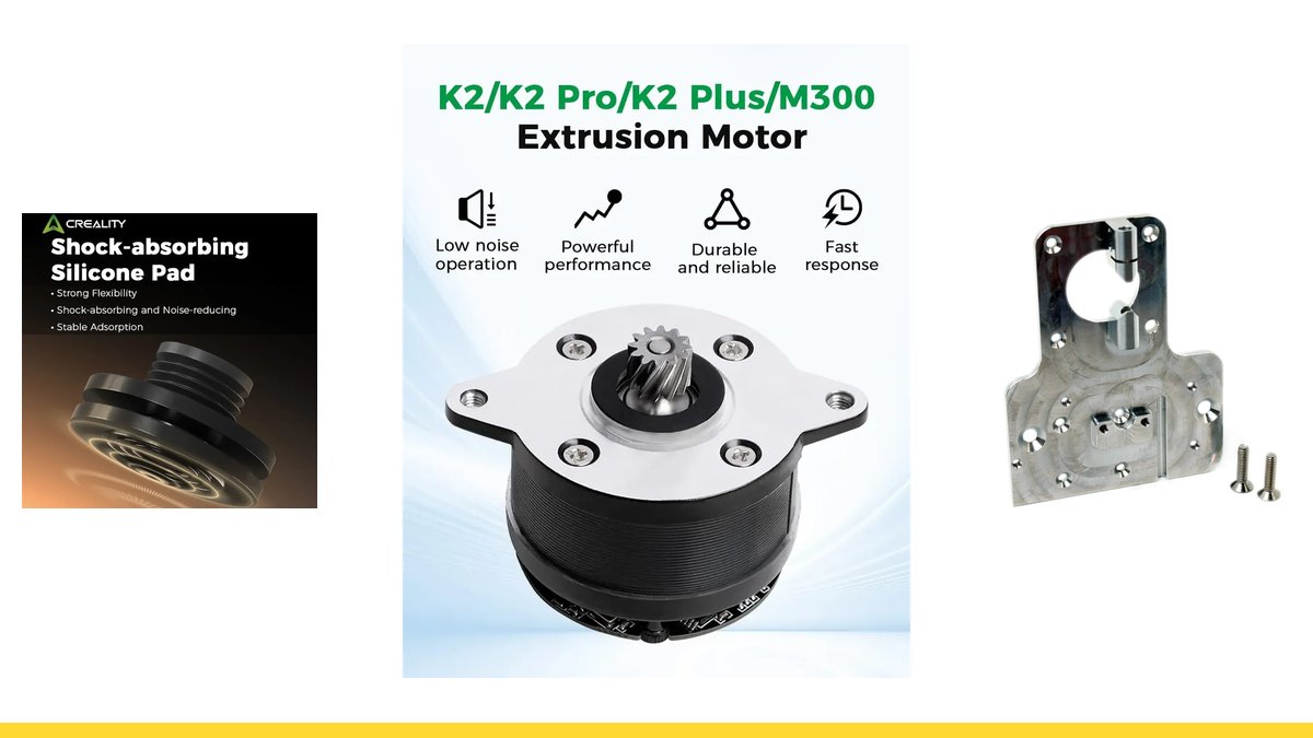 Moteur d'extrudeur Creality K2 à 30,59 € et 9 autres bons plans impression 3D du 19 octobre