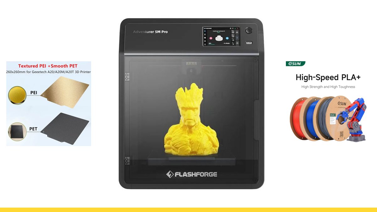 Flashforge Adventurer 5M Pro à 399 € et 9 autres bons plans impression 3D du 22 octobre